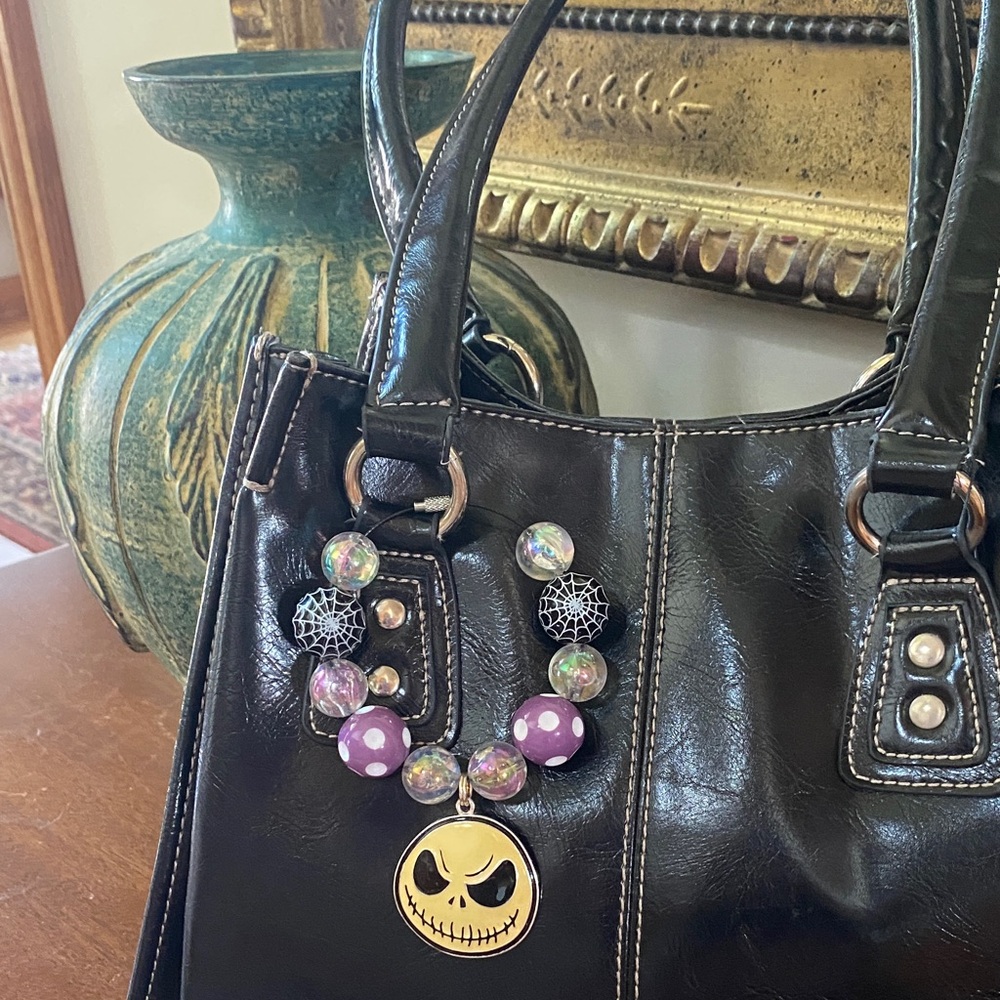Disney Nightmare Before Christmas Jack Skellington Keychain Purse Charm Handmade